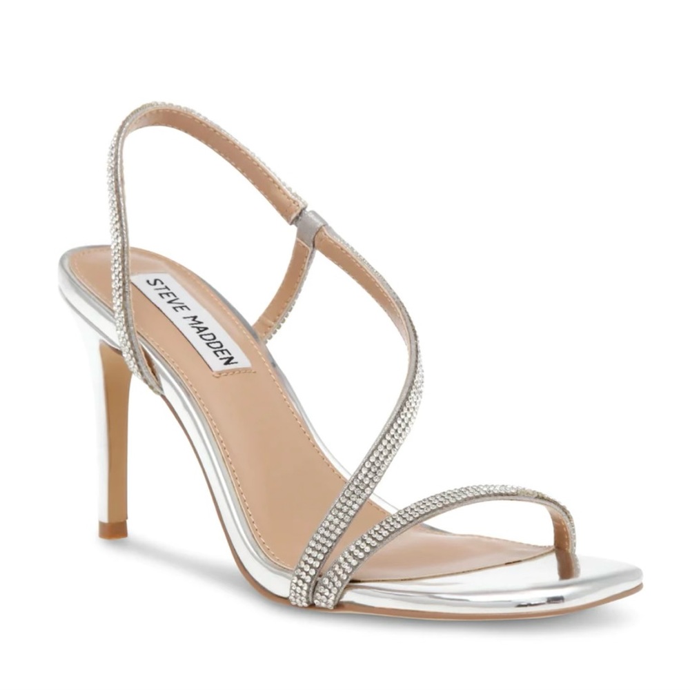 STEVE MADDEN Silver Heels-Never worn!